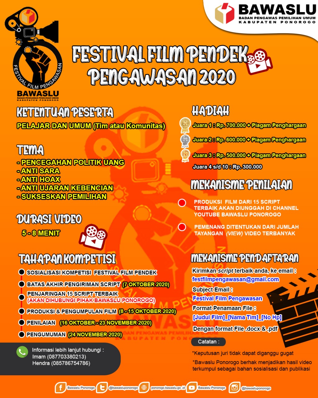 Festival Film Pengawasan Bawaslu Ponorogo